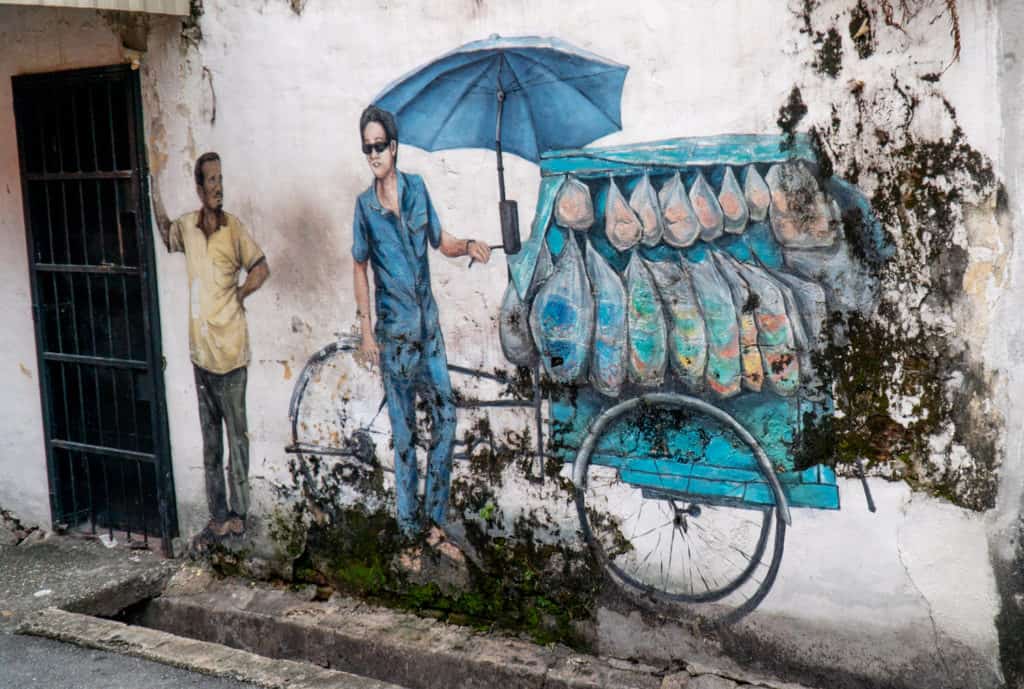 Unknown Artist Mural on wall in Penang