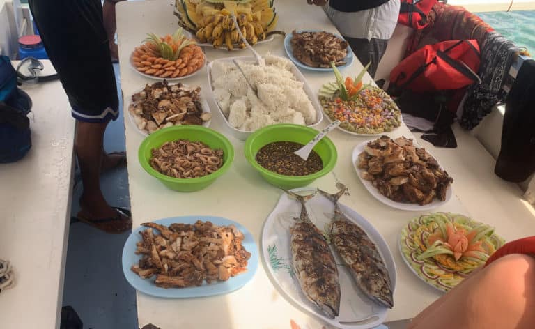 Lunch on Coron Island hopping Boat