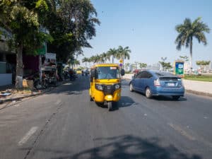 Uber Cambodia Feature Image, Yellow Tuk Tuk