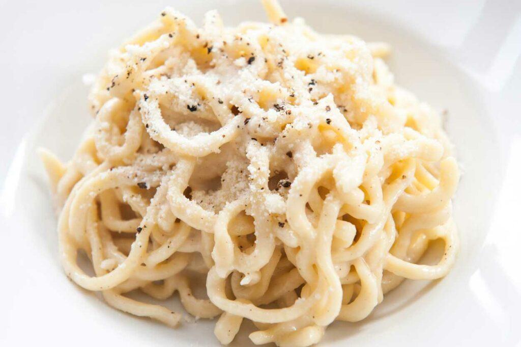 Caio E Pepe is a pasta dish popular in Rome with a pepper and cheese based sauce